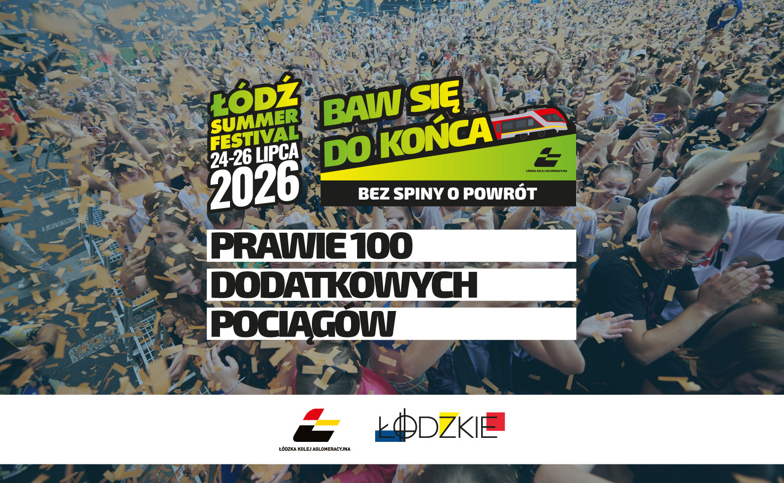 Obrazek przedstawia zaproszenie na skorzystanie z dodatkowych połączeń ŁKA na festiwal