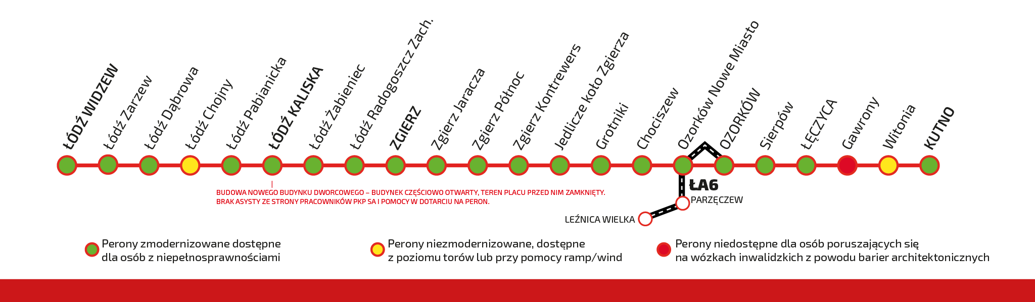 Schemat pokazujący trasę Łódź Widzew-Kutno