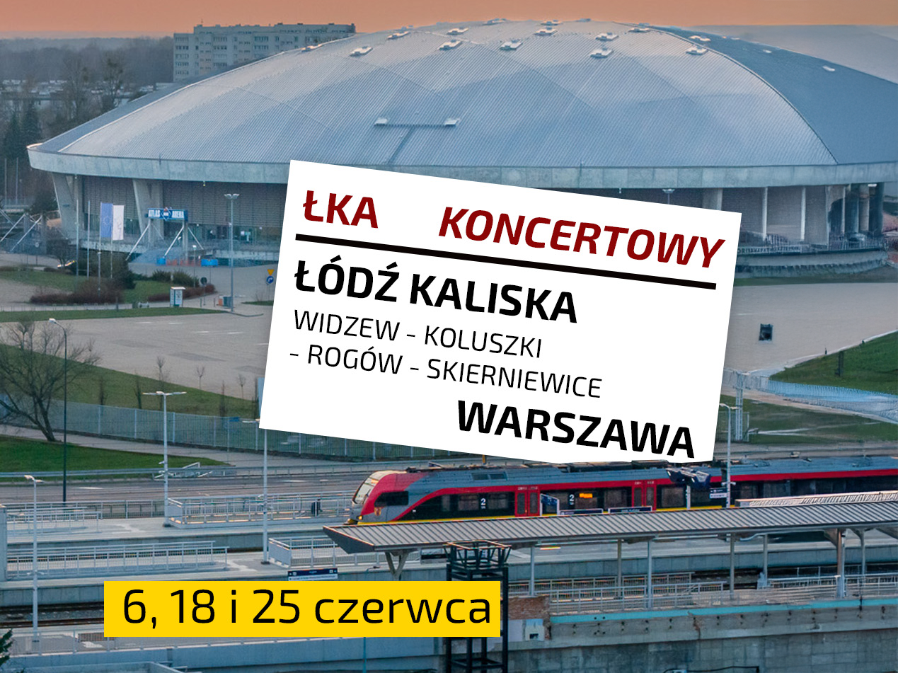 Baner promujący przejazd pociągiem Koncertowy.