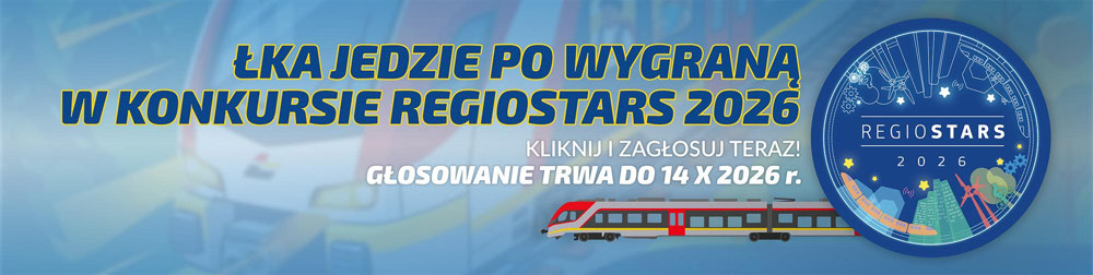 Grafika zachęcająca do głosowania na ŁKA w konkursie REGIOSTARS